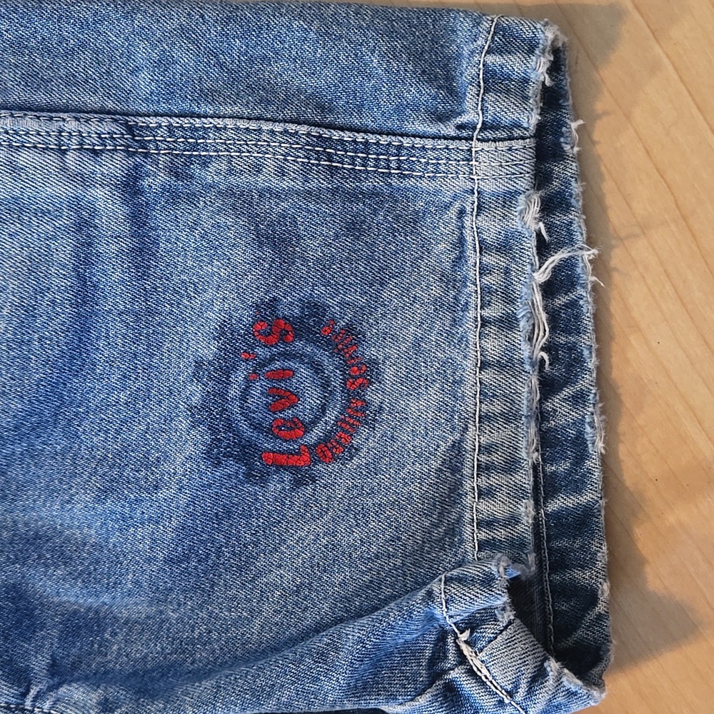 Vintage Little Levi's Levis Quality Service Denim Jean Shorts Big Patch 2T - Picture 10 of 16